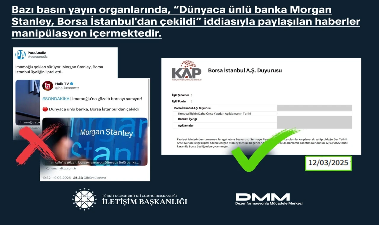 İletişim’den ’Morgan Stanley’ haberlerine açıklama