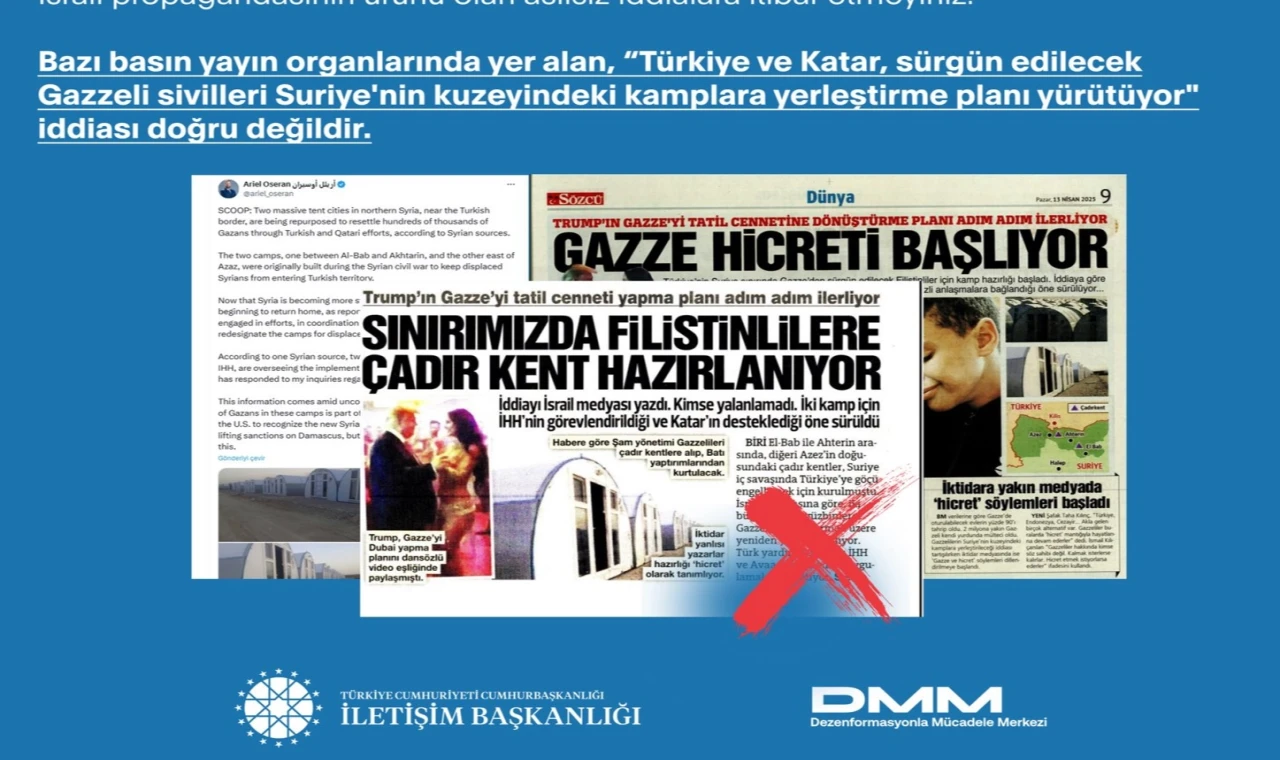 Türkiye ve Katar’ın ’Gazzelileri Suriye’ye yerleştirme planı’ iddiası yalanlandı