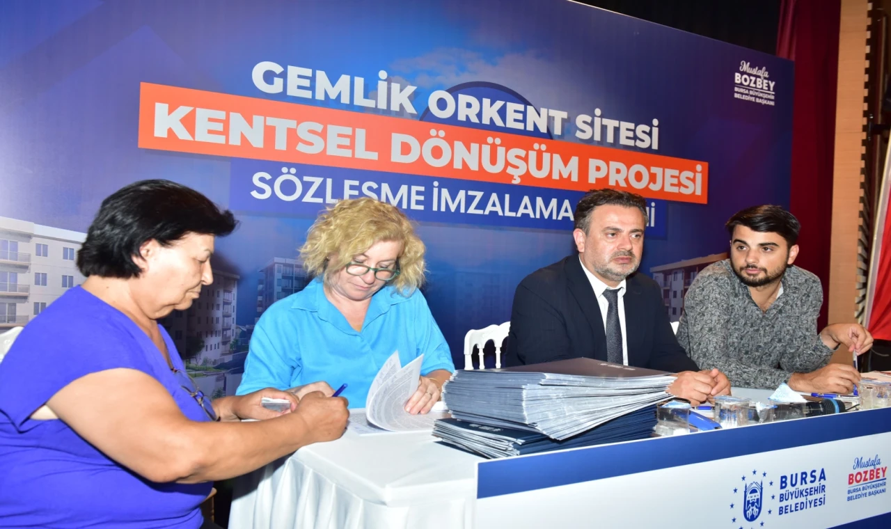 Bursa Gemlik’te hak sahiplerinden ’dönüşüm’e noter huzurunda imza
