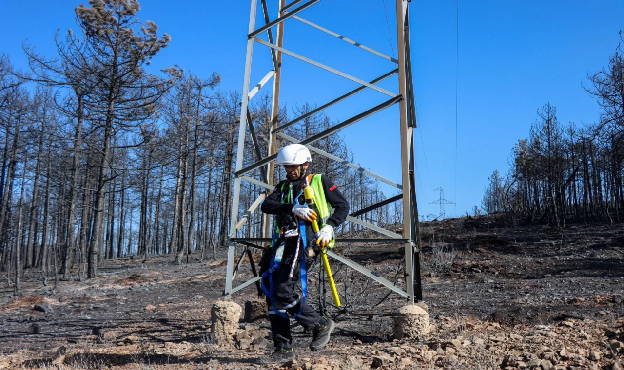 Bursa’daki yangın bölgesinde enerji hatları onarılıyor