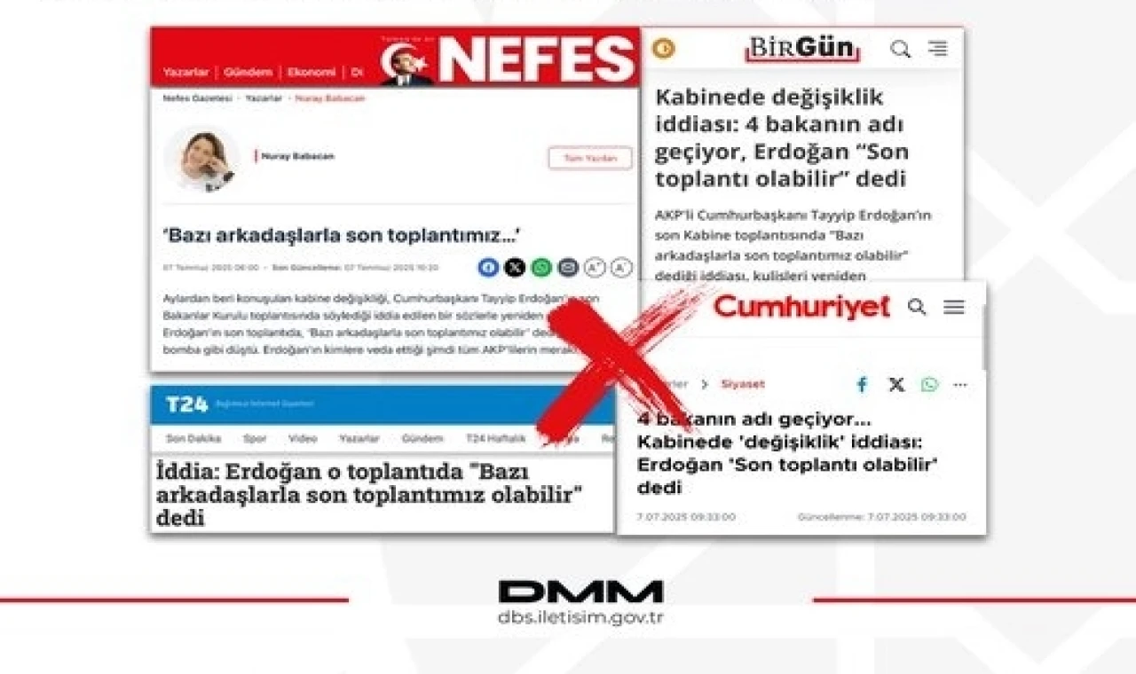 DMM’den ”Erdoğan’ın Kabine açıklaması” iddiasına yalanlama
