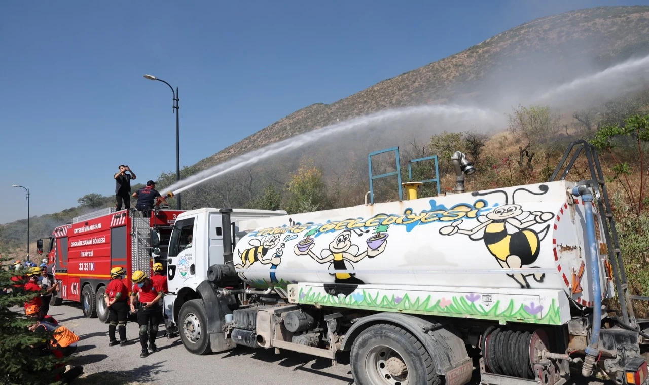 Kayseri Talas’ta Ali Dağı’na ’Alev Kalkanı’