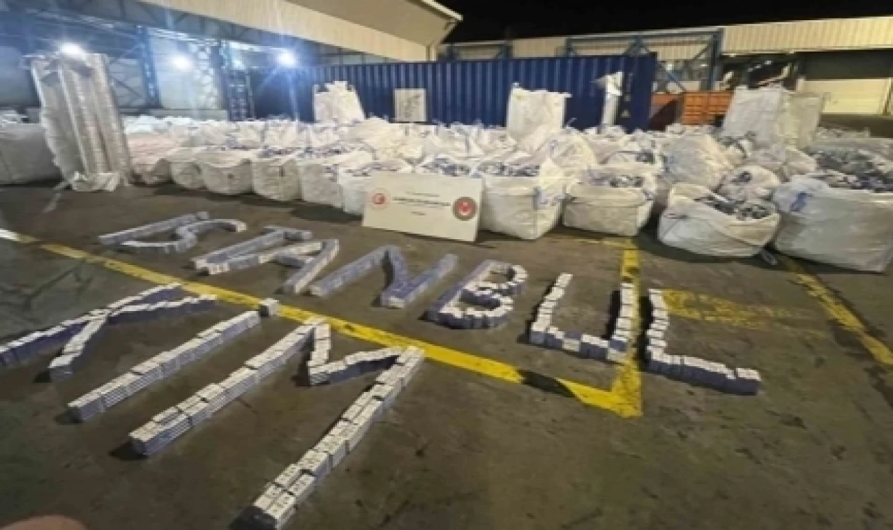 Ambarlı Limanı’nda 94 milyon TL’lik kaçak sigara operasyonu... Tamamı imha edildi