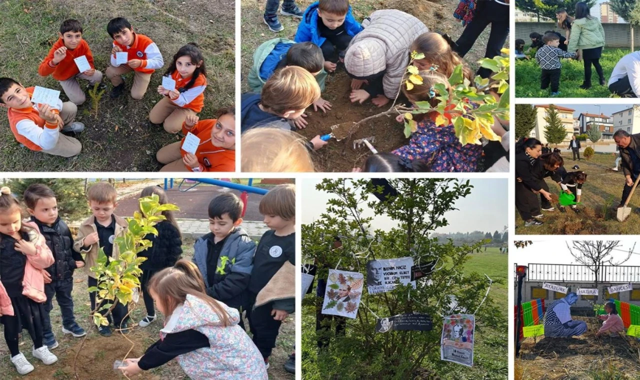 Atatürk’ten ilhamla yeşil vatan... Okullarda fidanlar Atatürk ve vatan sevgisi mesajlarıyla toprakla buluştu