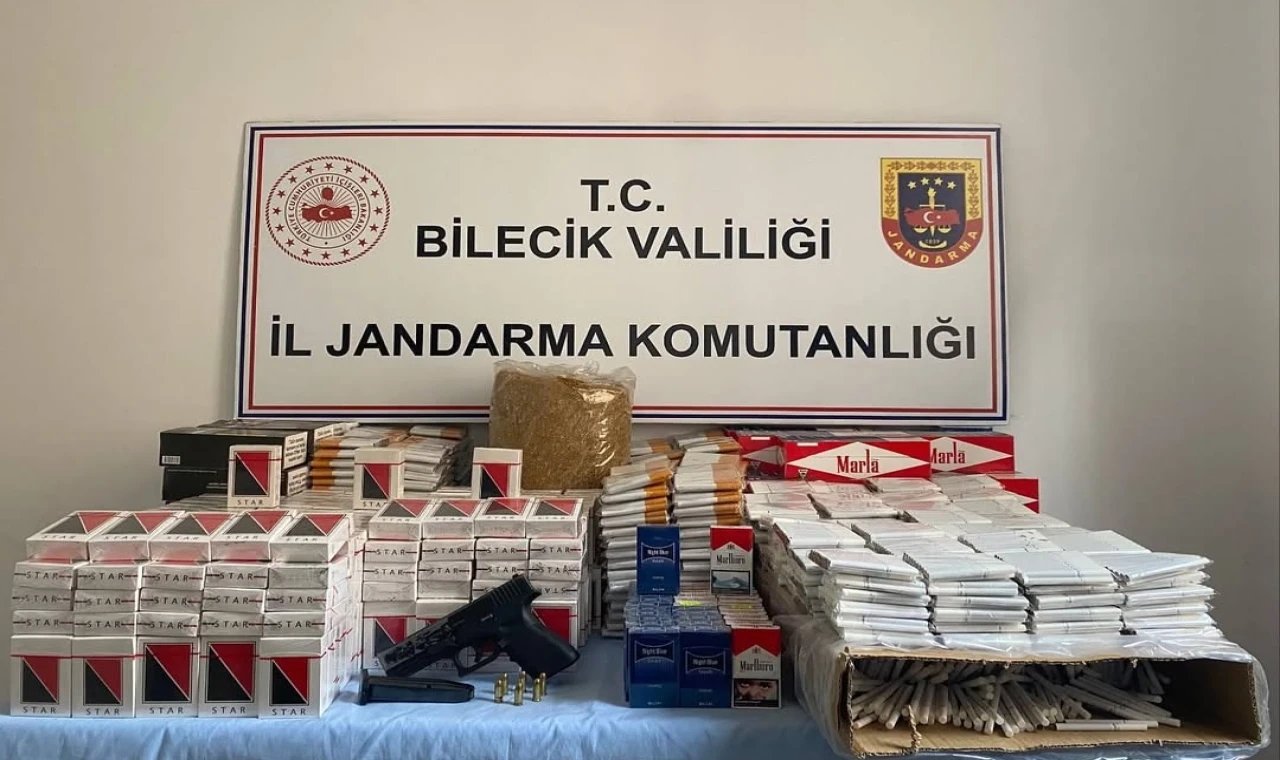 Bilecik Jandarması’ndan kaçak tütün ve silah operasyonu