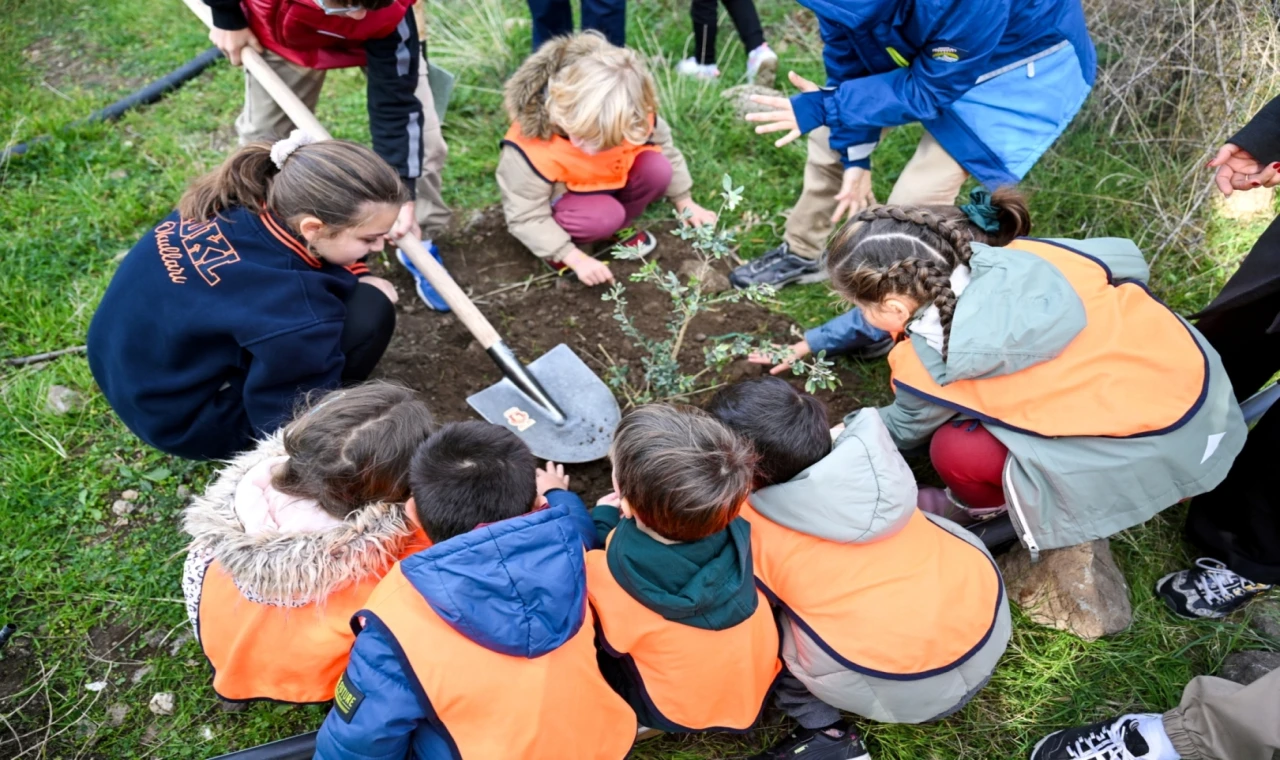 İzmir Bornova’da 200 zeytin fidanı toprakla buluştu
