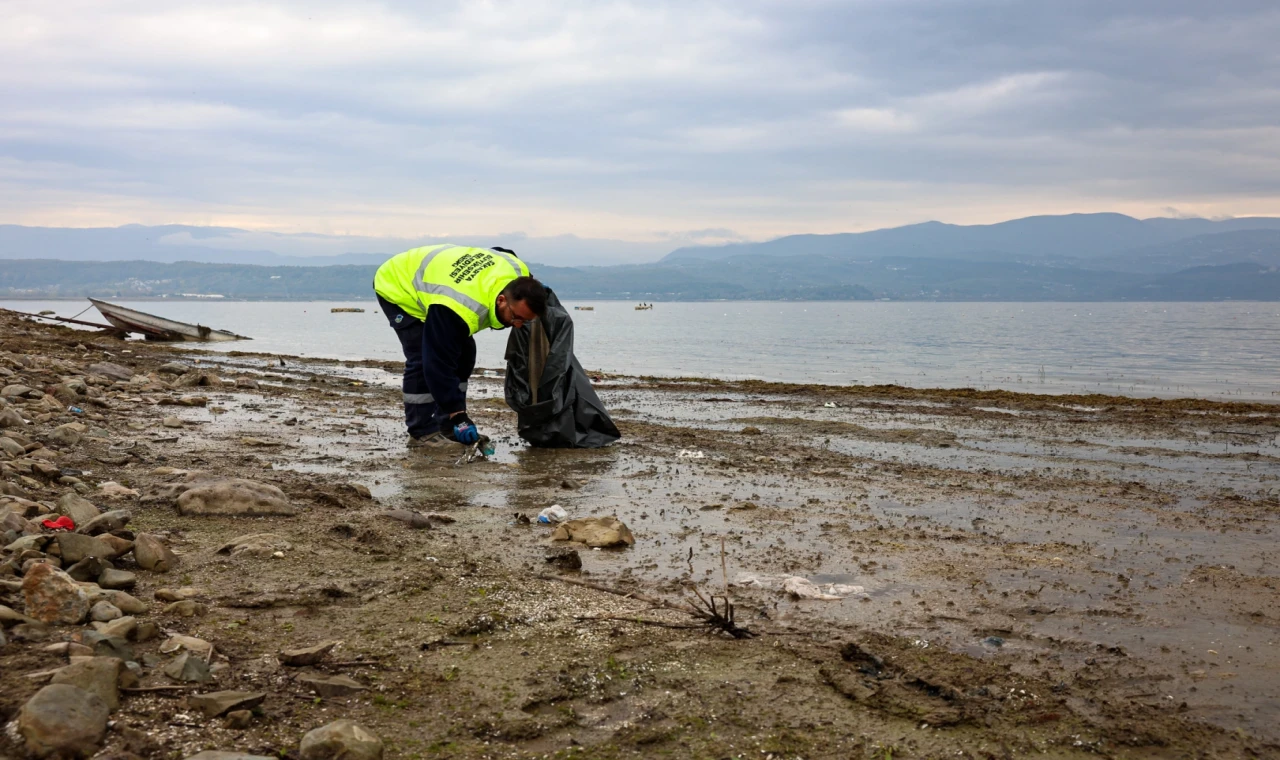 Sapanca Gölü’nde ekosistemi koruyan kıyı temizliği