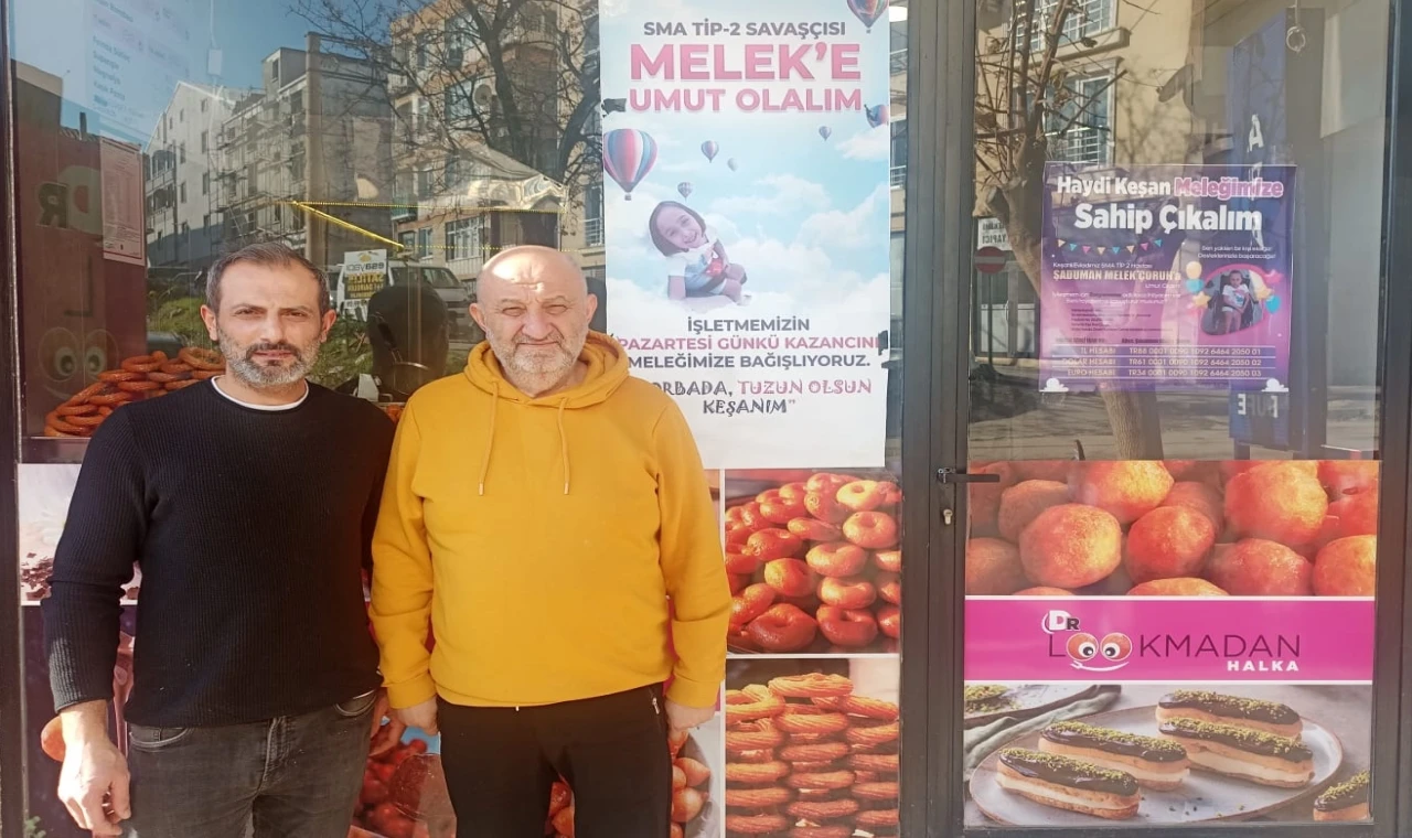 Edirne Keşan’da lokma umut oldu... MHP’li başkan ve iş ortağı gelirini SMA’lı Melek’e bağışladı