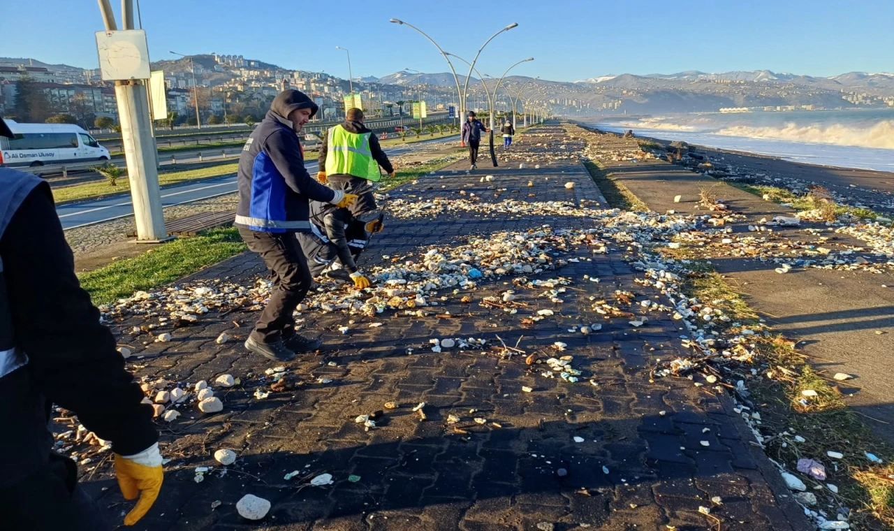 Trabzon Büyükşehir’den Ayasofya sahiline hızlı müdahale