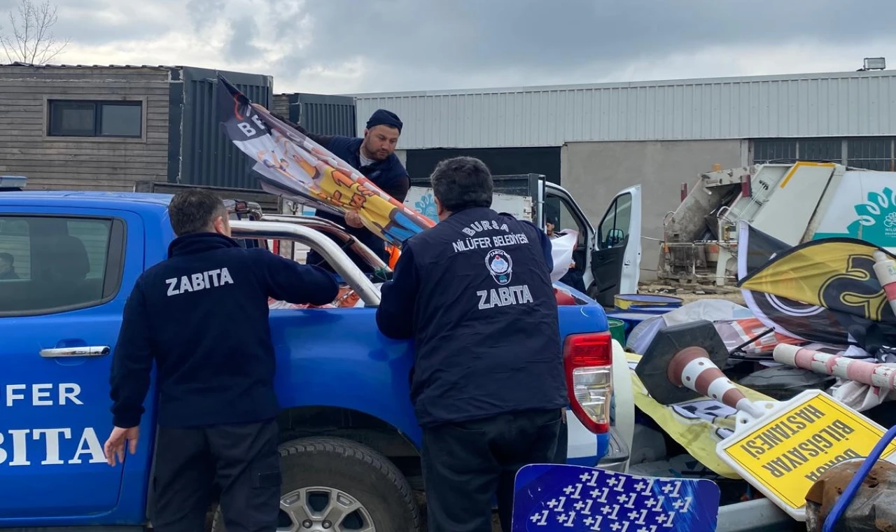 Bursa Nilüfer’de yaya yolları işgallerden arındırıldı