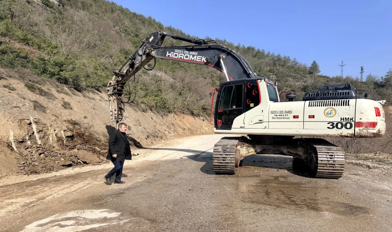 Yığılca??Yedigöller yolunda genişletme çalışmaları sürüyor