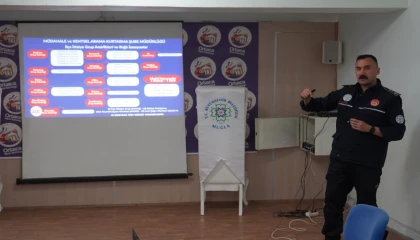 Başkan Tezcan, yangın ve narkotik eğitimine katıldı