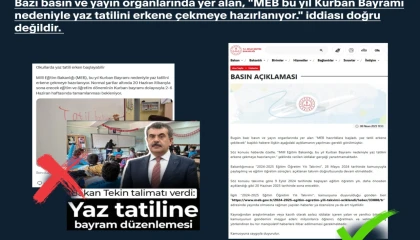 MEB : Yaz tatili erkene çekilmedi!