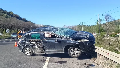 Bilecik’te takla atan otomobilde 1 kişi yaralandı