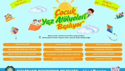 Diyarbakırlı çocuklar için yaz atölyeleri başlıyor
