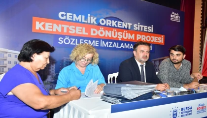 Bursa Gemlik’te hak sahiplerinden ’dönüşüm’e noter huzurunda imza