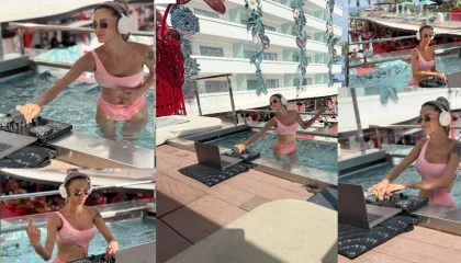 Eğlencenin sıfır noktasında havuzda sıra dışı DJ