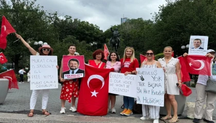 New York’ta İmamoğlu ve tutuklu isimlere protesto