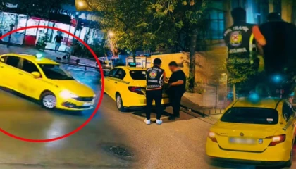 Kadıköy’de drift yapan taksici yakalandı! Ehliyete el, araca men!