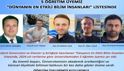 5 Akademisyen “Dünyanın En Etkili Bilim İnsanları” arasında