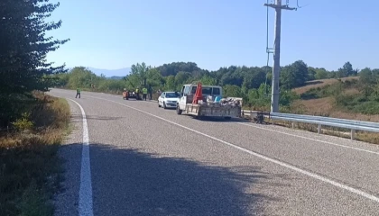 Pazaryeri??Bursa karayolunda bariyerli önlem