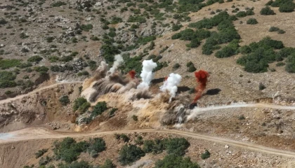 Tecer Dağı taş ocağında ilk patlama gerçekleştirildi