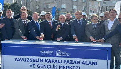 Bursa Yıldırım’a dev yatırım... Yavuzselim Kapalı Pazar Alanı ve Gençlik Merkezi’nin temeli atıldı
