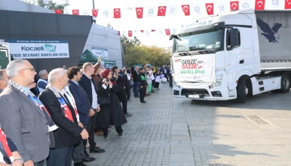 Gebze’den Gazze’ye kardeşlik eli... 10 yardım tırı dualarla uğurlandı
