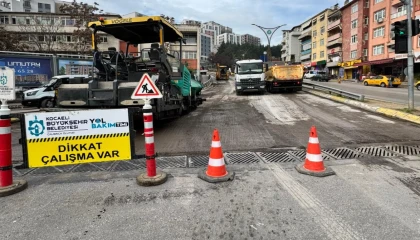 Kocaeli Santral Rampası’nda yol çalışmaları tamamlanıyor