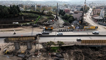 Kocaeli’de dev projede köprünün ilk ayağı göründü