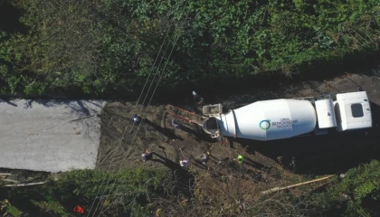 Ordu Ünye’de Yavi??İnkur bağlantı yoluna beton çalışması