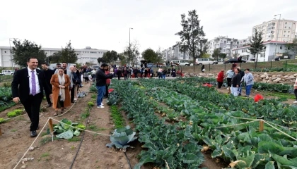 İzmir Bornova’da kent bostanlarında hasat coşkusu