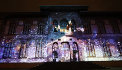 Konya’da tarihi binada video mapping gösterisi