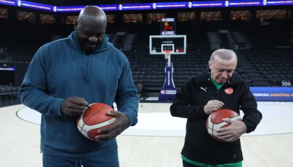 Cumhurbaşkanı Erdoğan, NBA efsanesi ile pota başında