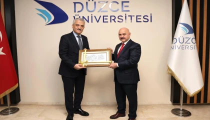 Düzce Valisi Makas’tan DÜ Rektörü Sözbir’e ziyaret
