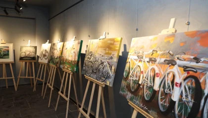 Kayseri Talas’ta sanat ve bisiklet buluşması