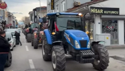 Mudanyalı köylülerden ortak malların satışına traktörlü protesto!