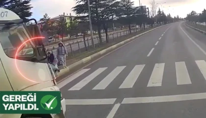Yaya geçidinde faciqanın eşiğinden dönüldü! Kamyon sürücüsüne gereği yapıldı!