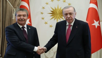 Cumhurbaşkanı Erdoğan, KKTC Başbakanı Üstel’i kabul etti