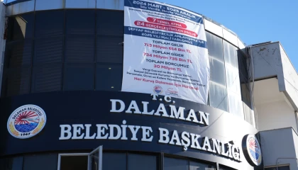 Dalaman Belediyesi mali tablolarını pankartla açıkladı