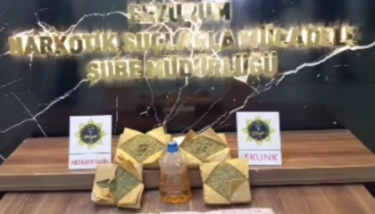 Erzurum’da uyuşturucu operasyonu: 9 kilo madde ele geçirildi