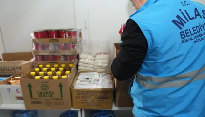 Milas’tan ihtiyaç sahiplerine gıda kolisi desteği