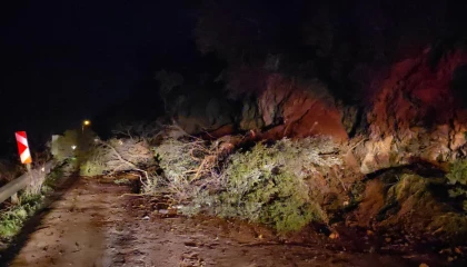 Mudanya-Kurşunlu yolunda geceyarısı heyelan! Yol ulaşıma kapandı