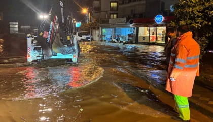 Muğla Milas’ta ekipler yoğun yağış ve fırtına nedeniyle 7/24 görev başındaydı