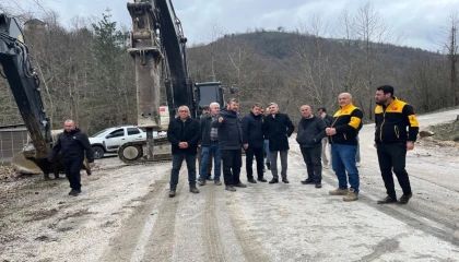 Yığılca Yedigöller grup yolunda altyapı çalışmaları hız kazandı