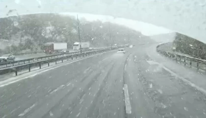 Ankara??Bolu hattında kar mesaisi