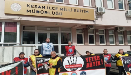 İstanbul’daki öğretmen cinayetine Keşan’dan kitlesel ses