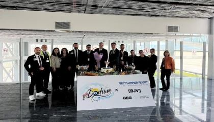 Milas-Bodrum Havalimanı sezonun ilk dış hat uçuşunu karşıladı