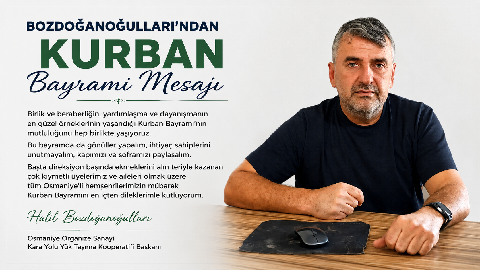 Halil Bozdoğanoğulları’ndan Bayram Vurgusu