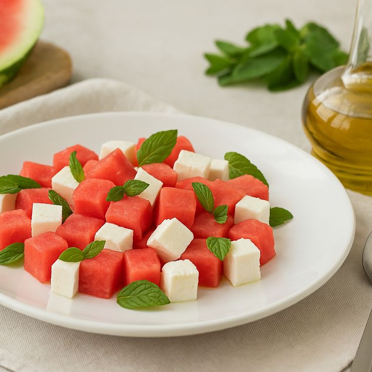 Peynirli Karpuz Salatası Yazın En Ferah Tarifi mi?